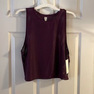 Wine colored mesh tank